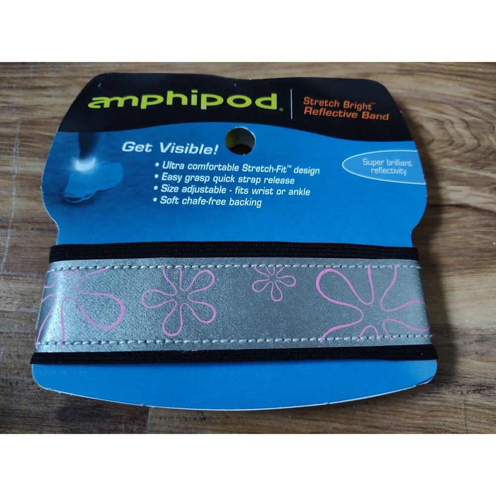 Amphipod Stretch Bright Reflective Band - Flower Power Pink